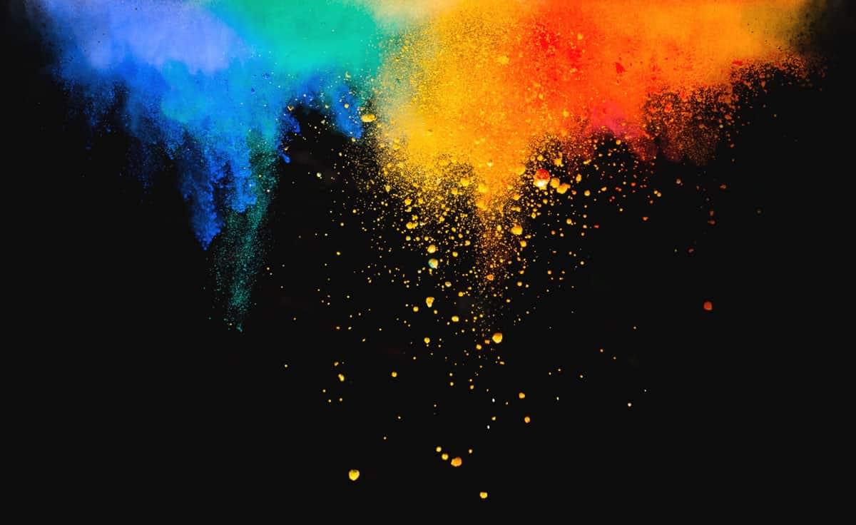 an artistic photo of colored powders